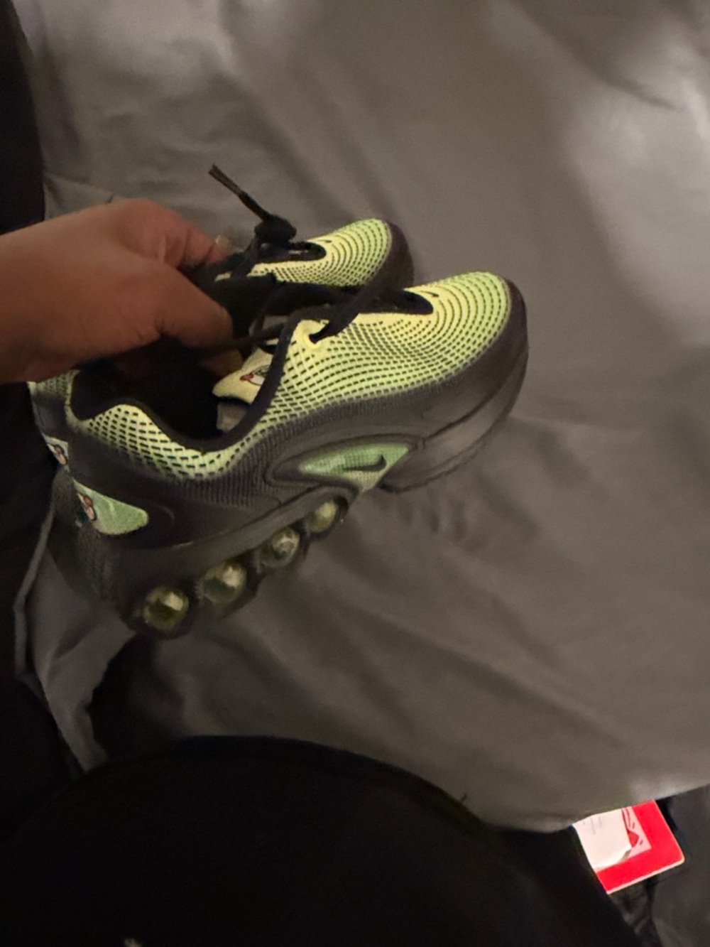 Kids Neon Green and Black Light-Up Athletic Sneakers